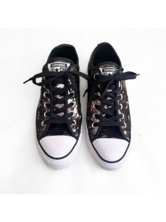 Converse Shoes - Converse All Star Sequin Low Top Sneakers Women 7.5 Chuck Bronze Sparkle Shoe